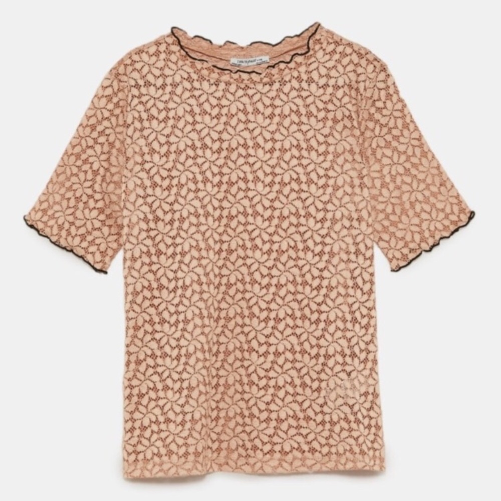 Zara lace Tshirt size S - Picture 2 of 8